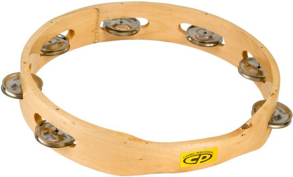 CP389 10", single row Tambourine CP Wood"