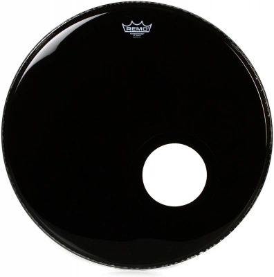 Remo Powerstroke P3 Ebony Bass Drumhead - 5 Black DynamO 24