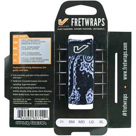 FretWraps 1-Pack Bandana Black - Medium