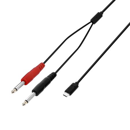 K3YPPUSBC0150 - USB-C Y-cable 2 x jack TS male x USB-C 1.5 m
